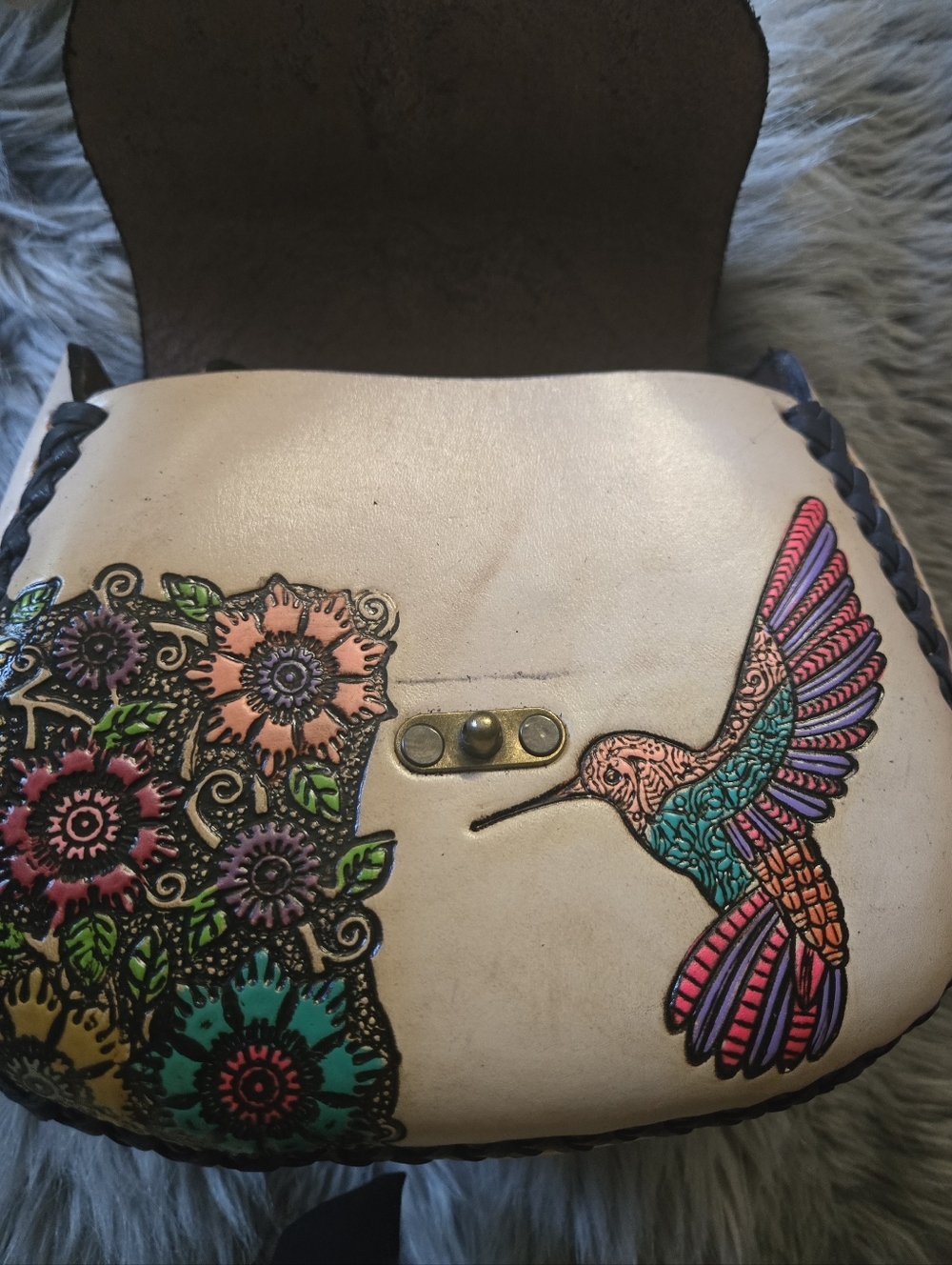 Leather Crossbody Bag - Multicolor - Picture 5 of 6